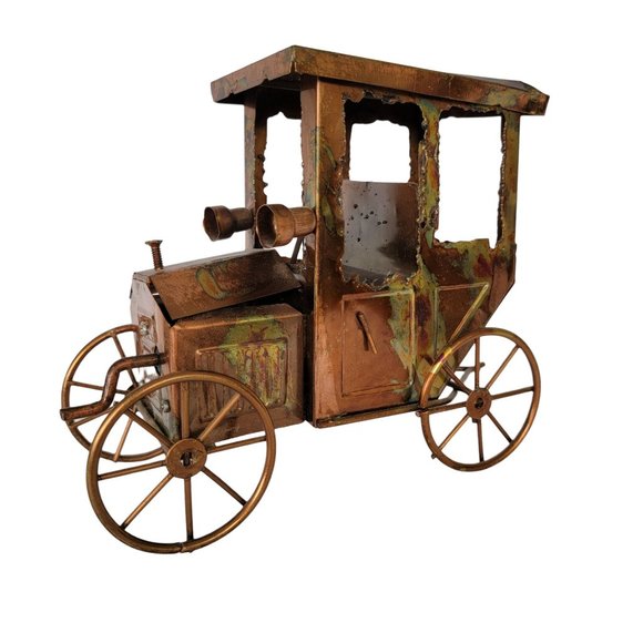 Vintage Brass Copper Model T Style Car Music Box - Picture 3 of 11